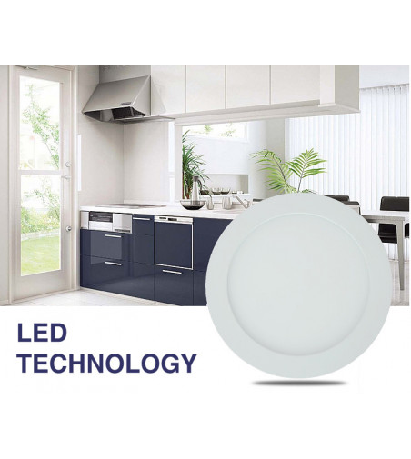 Panel LED biały Ø12cm 6W | Plafon Okrągły | Natynkowy