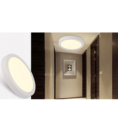 Panel LED biały Ø12cm 6W | Plafon Okrągły | Natynkowy
