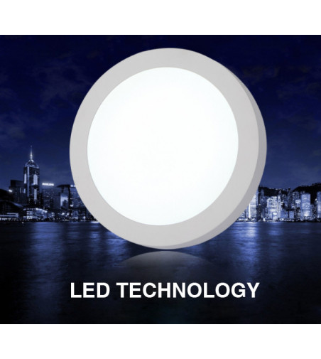 Panel LED biały Ø12cm 6W | Plafon Okrągły | Natynkowy