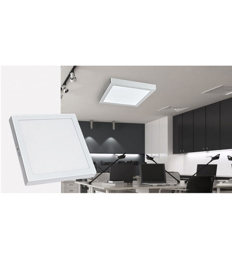 Panel LED biały 21x21cm 18W | Plafon Kwadrat | Natynkowy