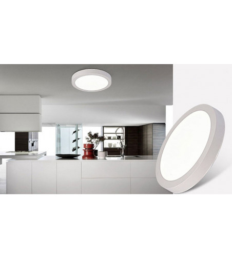 Panel LED biały Ø30cm 24W | Plafon Okrągły | Natynkowy