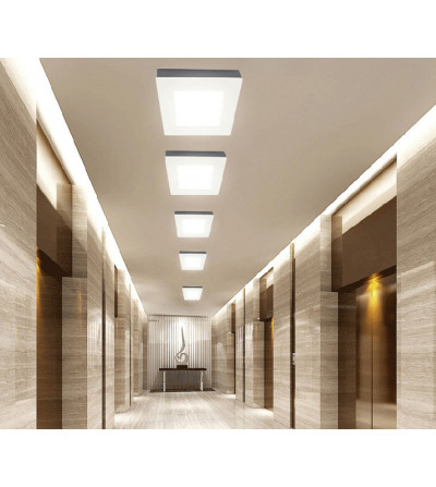 Panel LED biały 16x16cm 12W | Plafon Kwadrat | Natynkowy