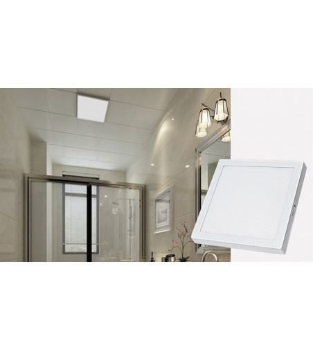 Panel LED biały 16x16cm 12W | Plafon Kwadrat | Natynkowy