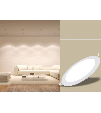 Panel LED biały Ø30cm 24W | Plafon Okrągły | Podtynkowy