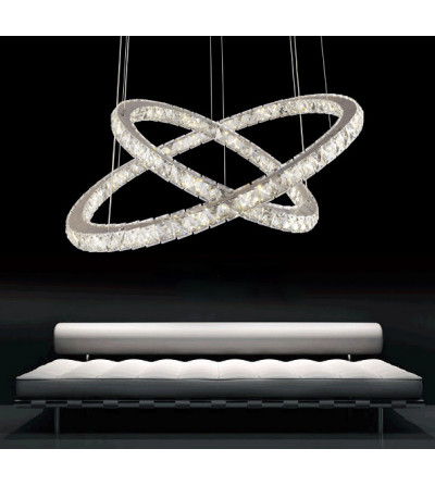 Lampa wisząca LED Olivia 30x50cm | Kryształ żyrandol 36W