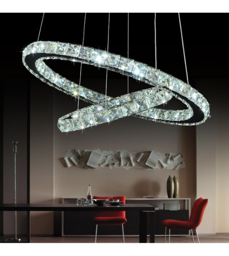 Lampa wisząca LED Olivia 30x50cm | Kryształ żyrandol 36W