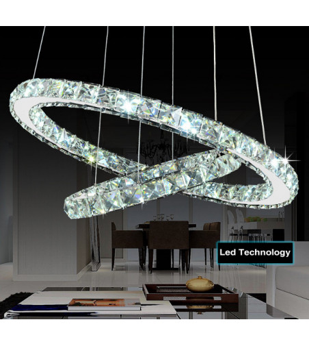 Lampa wisząca LED Olivia 30x50cm | Kryształ żyrandol 36W