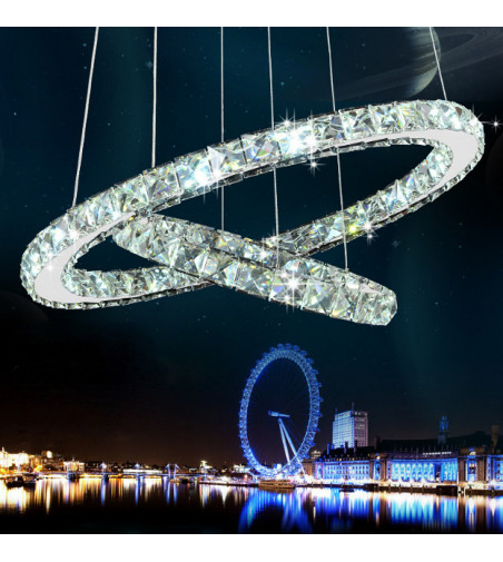 Lampa wisząca LED Olivia 30x50cm | Kryształ żyrandol 36W