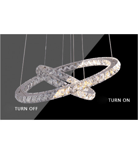 Lampa wisząca LED Olivia 30x50cm | Kryształ żyrandol 36W