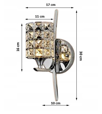 Kinkiet Diamond III - lampa ścienna E27 kryształki - Wobako