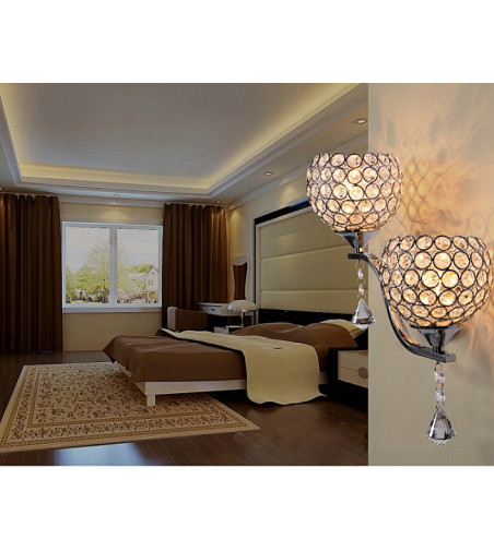 Kinkiet  Podwójny Diamond RX - lampa ścienna E27 kryształki