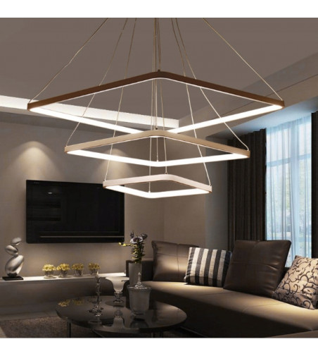 Żyrandol LED Lampa Fabio III kwadraty 30+50+70cm + Pilot