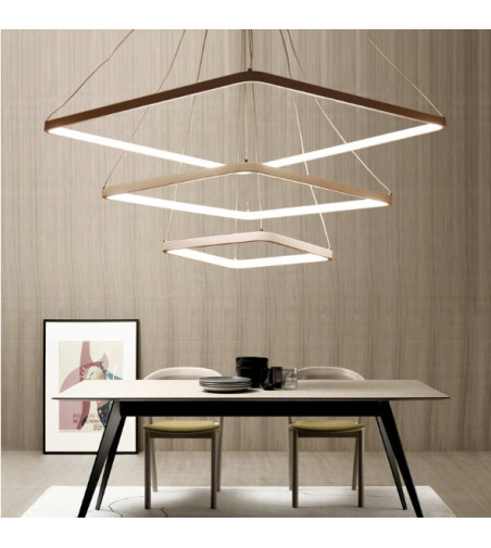 Żyrandol LED Lampa Fabio III kwadraty 30+50+70cm + Pilot