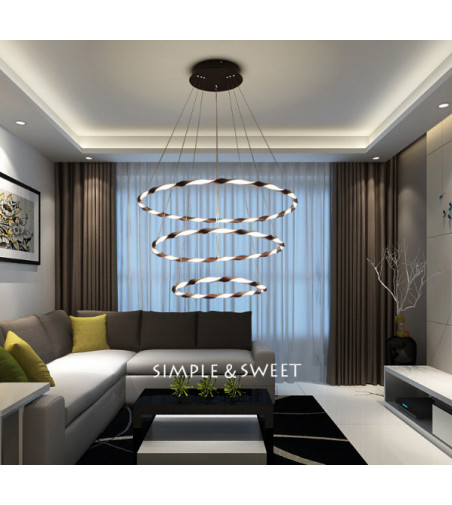 Lampa wisząca LED Gemini ring 36+45+56cm | Regulacja okregów