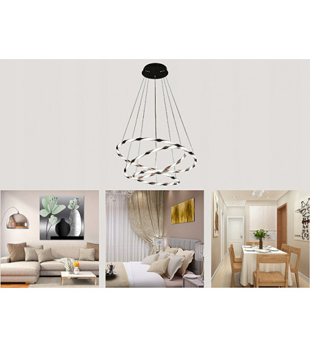 Lampa wisząca LED Gemini ring 36+45+56cm | Regulacja okregów