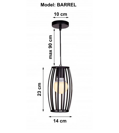 Klasyczny żyrandol 3D BARREL z linii Loft - E27 - Nordic