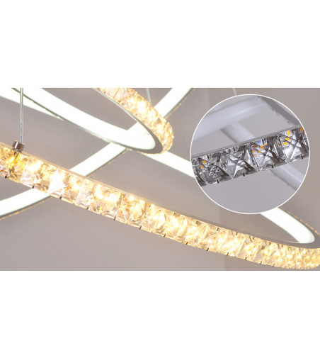 Lampa wisząca LED Enzo ring 30+50+70cm | Regulacja okregów