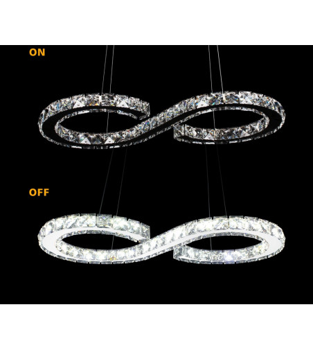 Lampa wisząca LED Stella 56cm | Szklane kryształki 24W