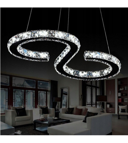 Lampa wisząca LED Stella 56cm | Szklane kryształki 24W