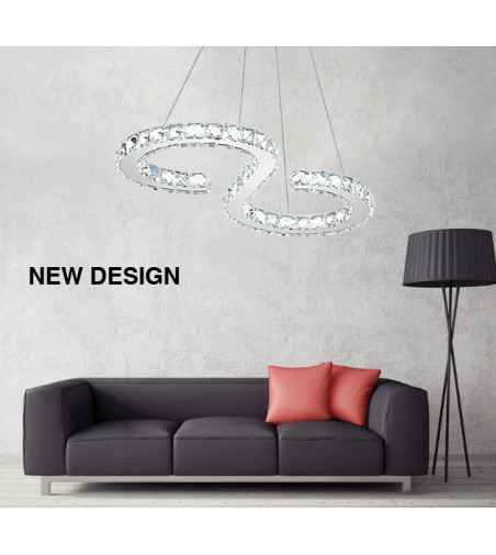 Lampa wisząca LED Stella 56cm | Szklane kryształki 24W