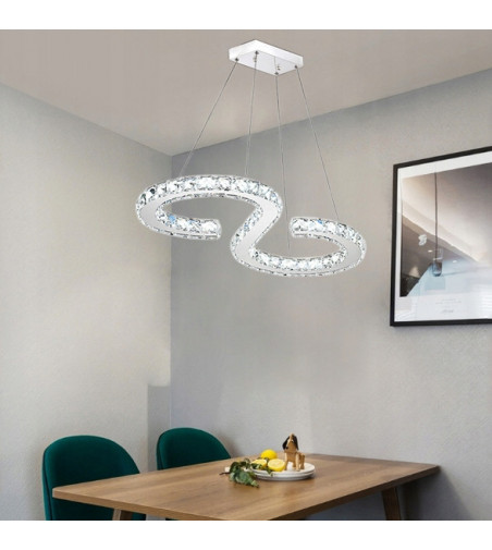 Lampa wisząca LED Stella 56cm | Szklane kryształki 24W