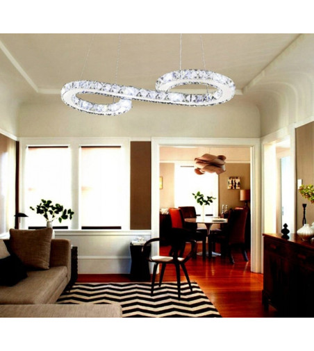 Lampa wisząca LED Stella 56cm | Szklane kryształki 24W