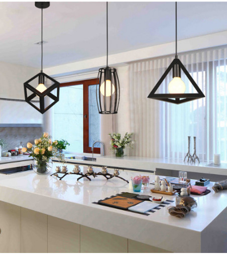 Klasyczny żyrandol 3D Cube z linii Loft - E27 - Sześcian Nordic