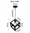 Klasyczny żyrandol 3D Cube z linii Loft - E27 - Sześcian Nordic