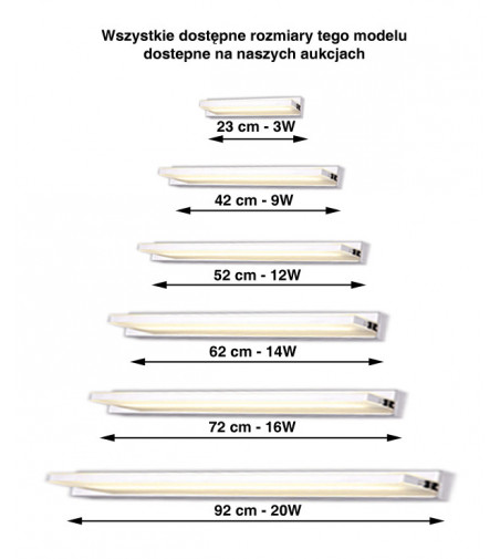 Kinkiet łazienkowy - Lampa nad lustro LED 42cm 7W - Wobako