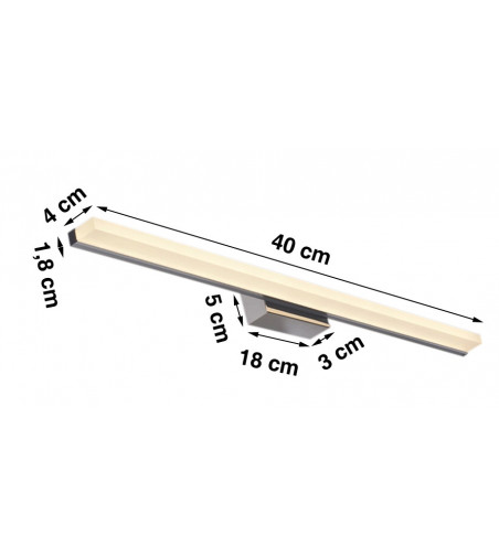 Lampa nad lustro Kinkiet łazienkowy LED 40 cm 9W - Wobako