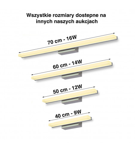 Lampa nad lustro Kinkiet łazienkowy LED 40 cm 9W - Wobako