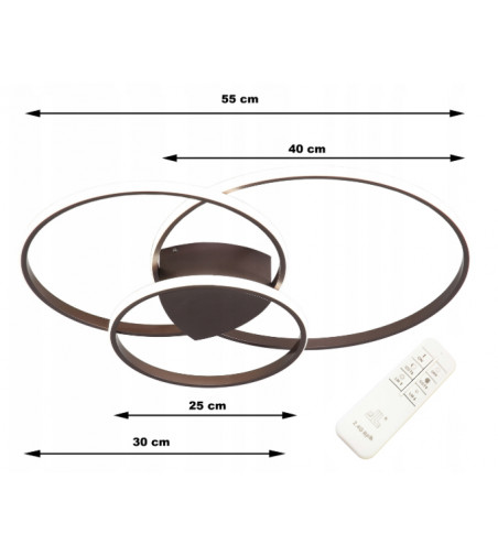 Lampa sufitowa Oxygen III ring LED 25 + 30 + 40cm |Pilot sterujący