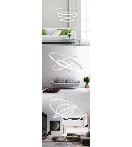 Lampa wisząca LED ring Silva IV okrągła 40+60+80cm + Pilot