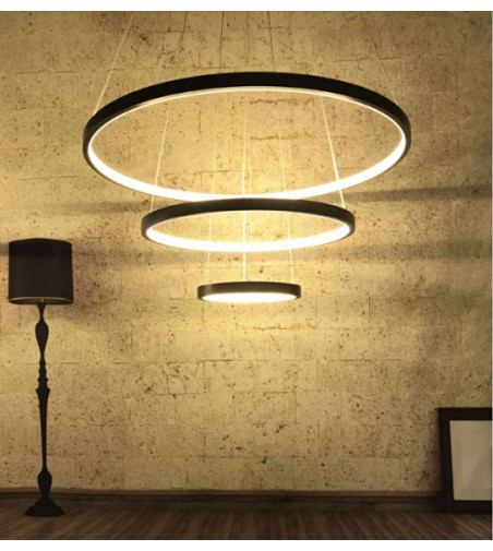Lampa wisząca LED ring Silva IV okrągła 40+60+80cm + Pilot