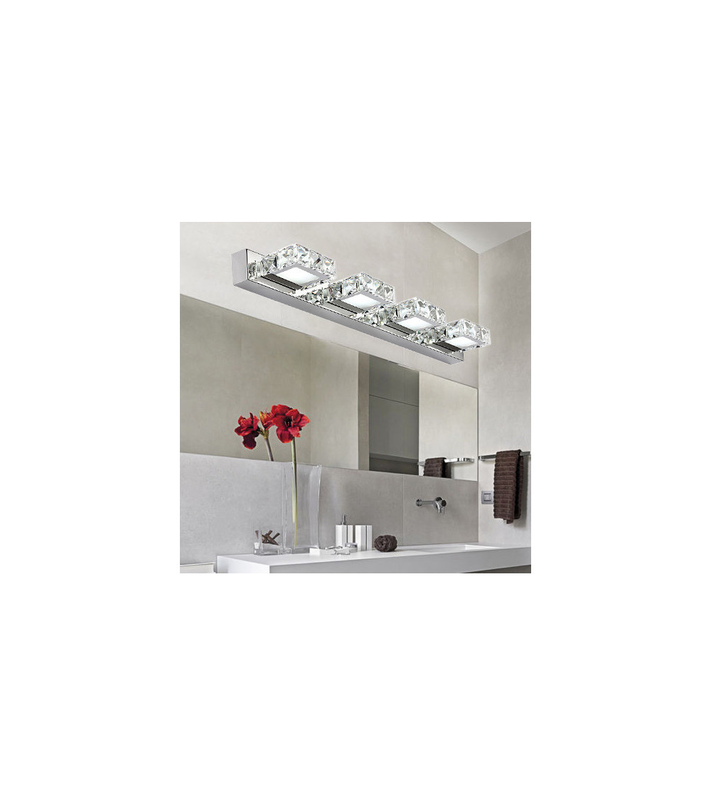 Kinkiet ścienny LED 78cm | Szklane kryształki- refleksy świetlne