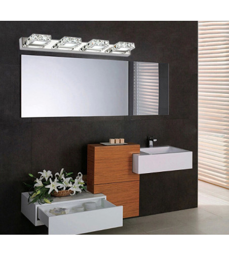 Kinkiet ścienny LED 78cm | Szklane kryształki- refleksy świetlne