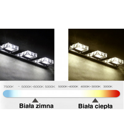 Kinkiet ścienny LED 78cm | Szklane kryształki- refleksy świetlne