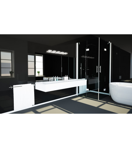 Kinkiet ścienny LED 78cm | Szklane kryształki- refleksy świetlne