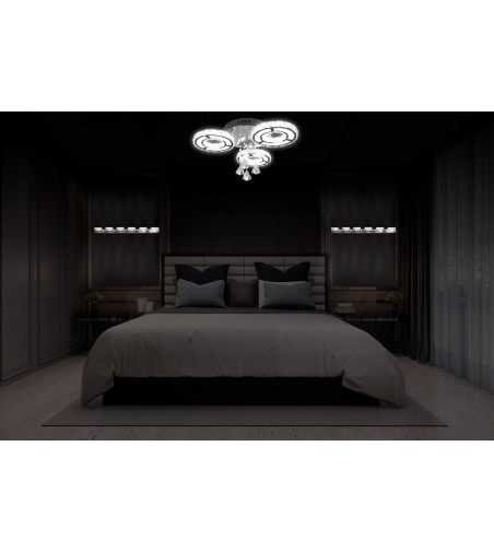 Kinkiet ścienny LED 104cm | Szklane kryształki- refleksy świetlne