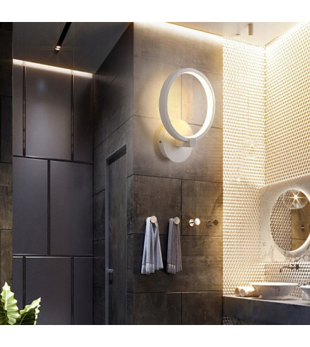 Silva - Okrągły kinkiet LED 20cm  w futurystycznym wykonaniu