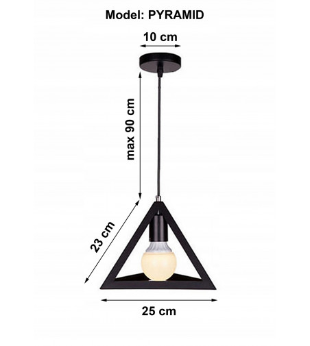Klasyczny żyrandol 3D Pyramid z linii Loft - E27 - Nordic