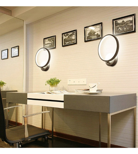 Silva - Okrągły kinkiet LED 20cm  w futurystycznym wykonaniu