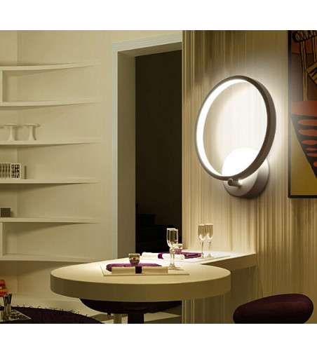 Silva - Okrągły kinkiet LED 20cm  w futurystycznym wykonaniu