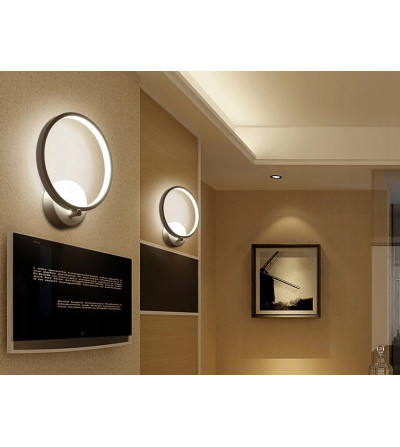 Silva - Okrągły kinkiet LED 20cm  w futurystycznym wykonaniu