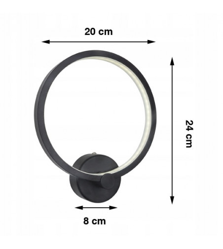 Silva - Okrągły kinkiet LED 20cm  w futurystycznym wykonaniu