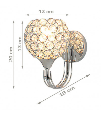 Kinkiet Diamond II - lampa ścienna E27 kryształki - Wobako