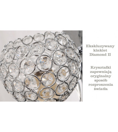 Kinkiet Diamond II - lampa ścienna E27 kryształki - Wobako