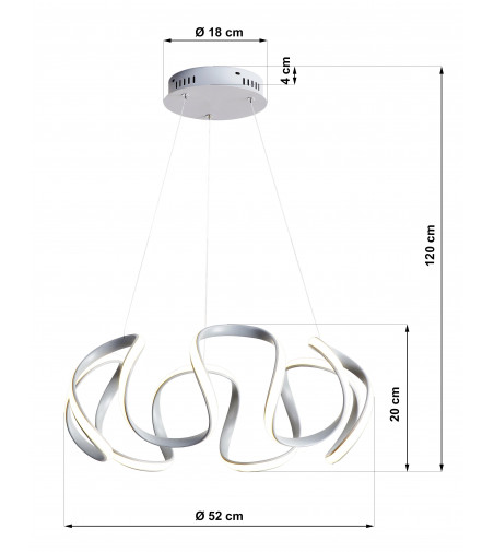 Helix VI - Piękna gięta czasza o futurystycznej lekkiej formie 52cm| LED