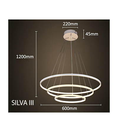 Lampa wisząca LED ring Silva III okrągła 20+40+60cm