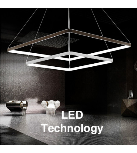Żyrandol LED Lampa regulowana Fabio II kwadrat 30+50cm